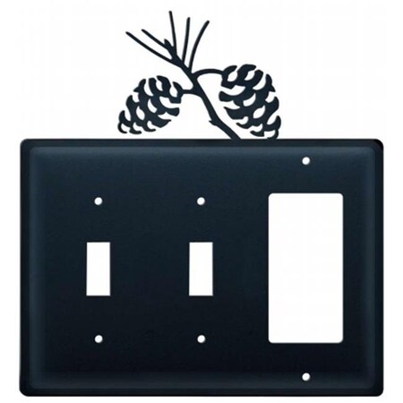 Village Wrought Iron Village Wrought Iron ESSG-89 Switch Cover Triple - Pinecone ESSG-89